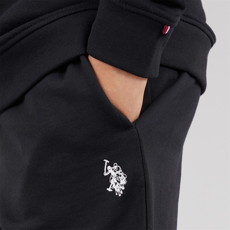 U.S. POLO ASSN. Boys DHM LB Sweat Shorts Black Bright White Dhm