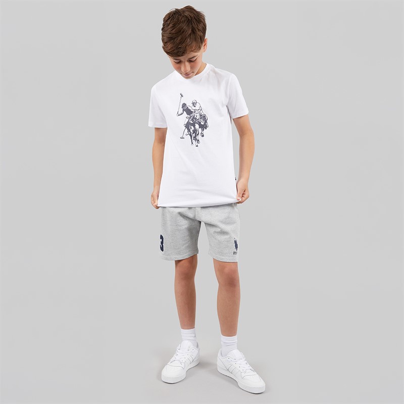 U.S. POLO ASSN. Boys DHM LB Sweat Shorts Mid Grey Marl