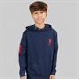 U.S. POLO ASSN. Boys Player 3 LB Hoodie Dark Sapphire Navy/Haute Red Dhm