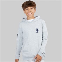 U.S. POLO ASSN. Boys Player 3 LB Hoodie Mid Grey Marl