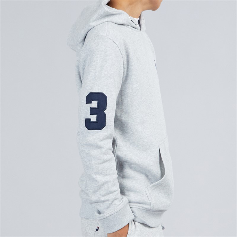 U.S. POLO ASSN. Boys Player 3 LB Hoodie Mid Grey Marl