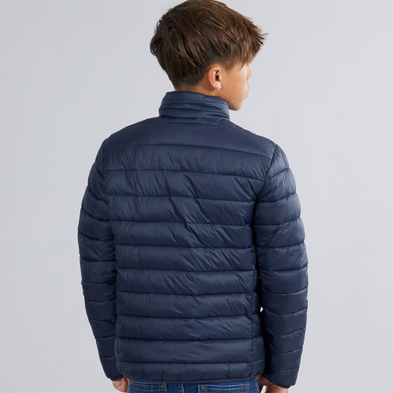 U.S. POLO ASSN. Boys Lightweaight Quilted Jacket Dark Sapphire Navy/Haute Red Dhm