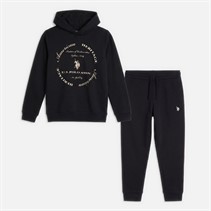 U.S. POLO ASSN. Boys Graphic Hoodie And Joggers Tracksuit Black