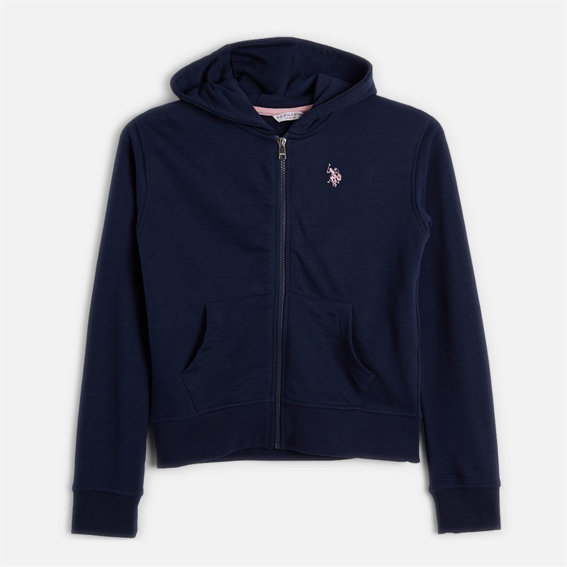 U.S. POLO ASSN. Girls Zip Hoodie And Relaxed Joggers Set Navy Iris