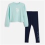 U.S. POLO ASSN. Girls Boxy Sweatshirt And Leggings Set Blue Light