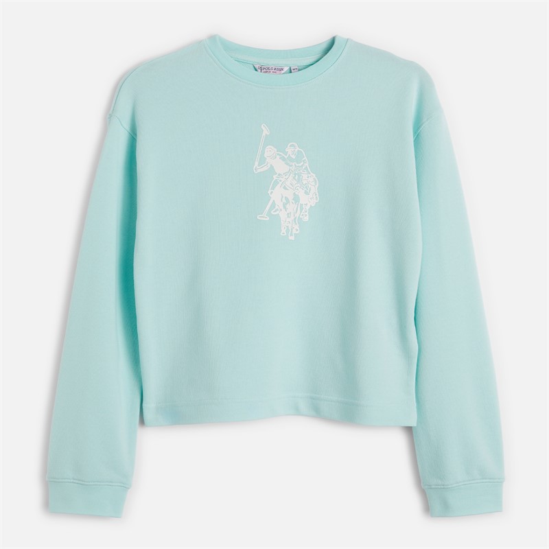 U.S. POLO ASSN. Girls Boxy Sweatshirt And Leggings Set Blue Light
