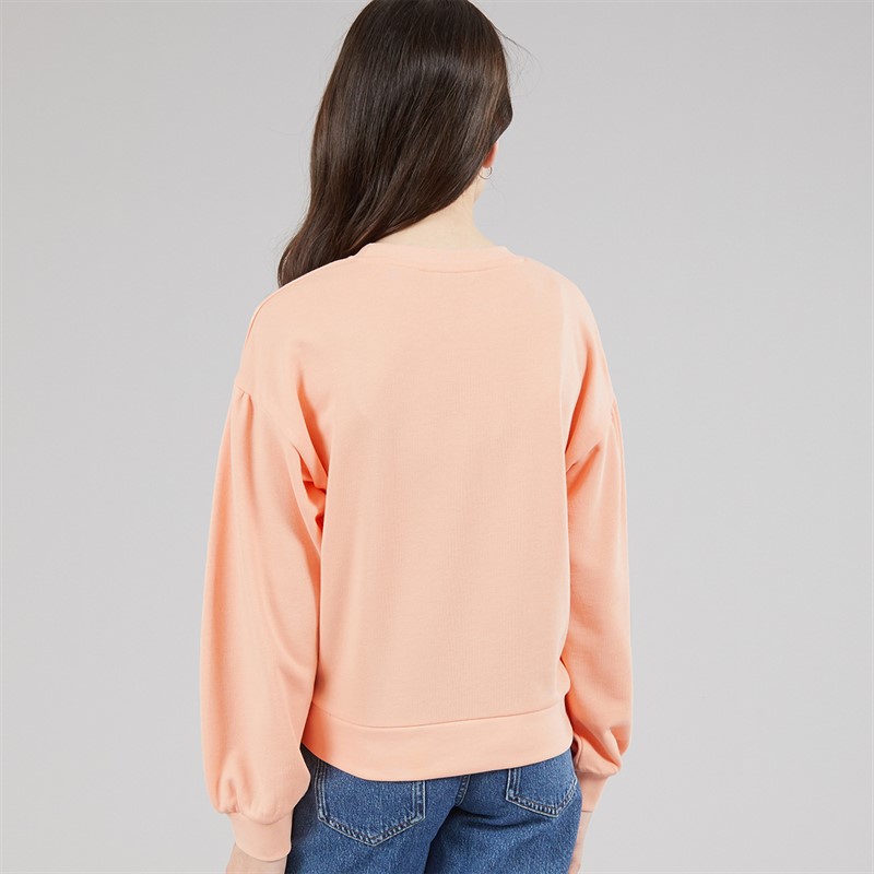 U.S. POLO ASSN. Girls Puff Sleeve DHM Graphic Sweatshirt Peach Nectar