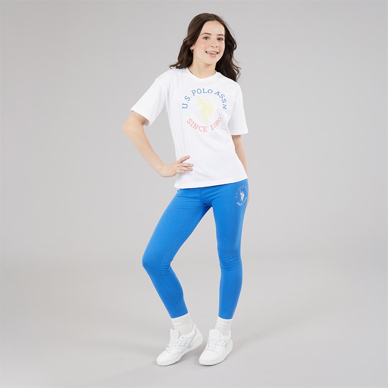 U.S. POLO ASSN. Girls Graphic Oversized T-Shirt And Leggings Set Strong Blue