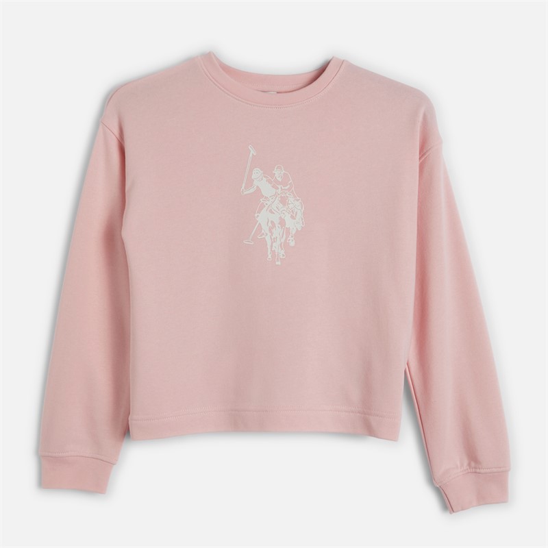 U.S. POLO ASSN. Girls Boxy Sweatshirt And Leggings Set Crystal Rose