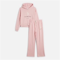 U.S. POLO ASSN. Girls Hoodie And Joggers Set Crystal Rose