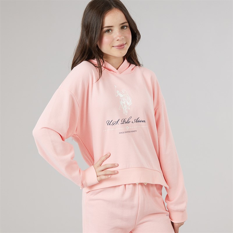 U.S. POLO ASSN. Girls Hoodie And Joggers Set Crystal Rose