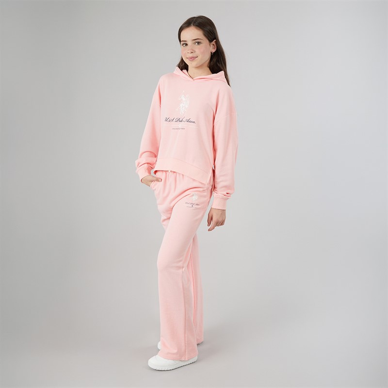 U.S. POLO ASSN. Girls Hoodie And Joggers Set Crystal Rose