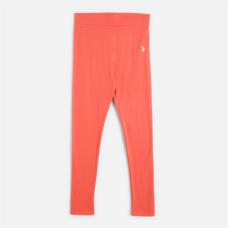 U.S. POLO ASSN. Girls Stripe T-Shirt And Leggings Set Sugar Coral