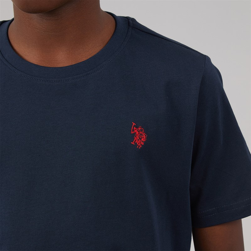 U.S. POLO ASSN. Boys T-Shirt Dark Sapphire Navy/Haute Red Dhm