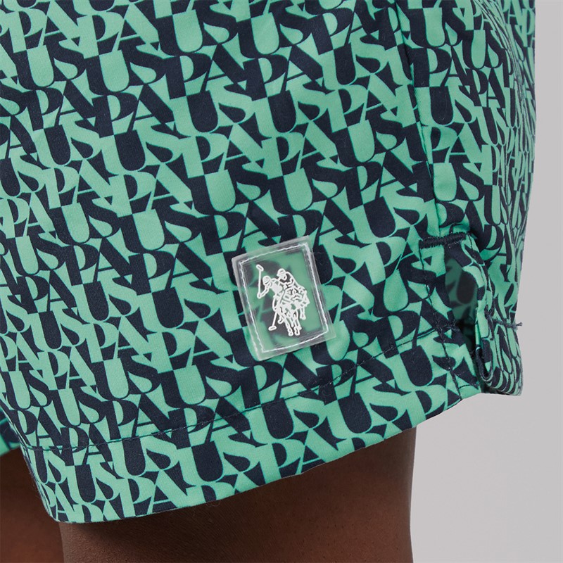 U.S. POLO ASSN. Boys Repeat Swim Shorts Ice Green