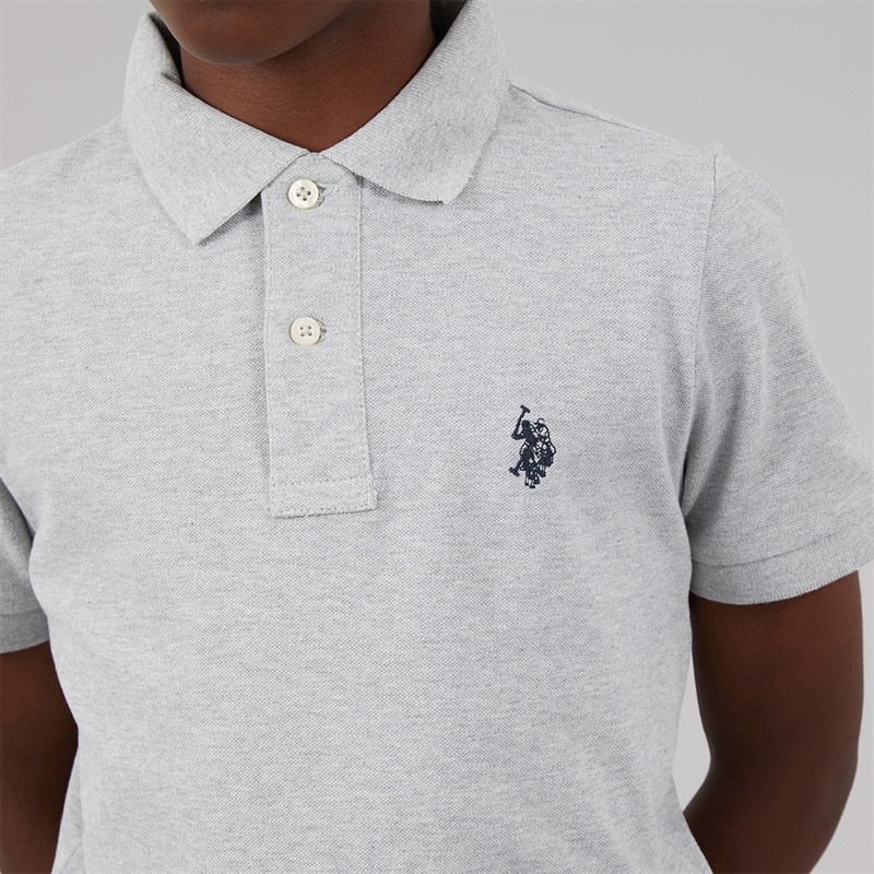 U.S. POLO ASSN. Boys Pique Polo Shirt Mid Grey Marl