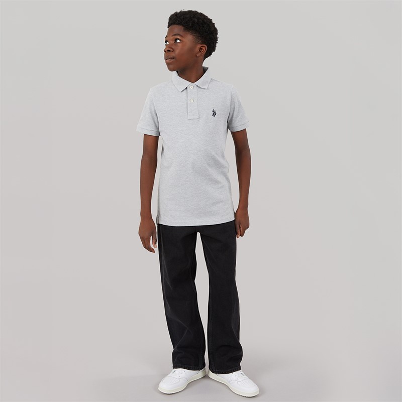 U.S. POLO ASSN. Boys Pique Polo Shirt Mid Grey Marl