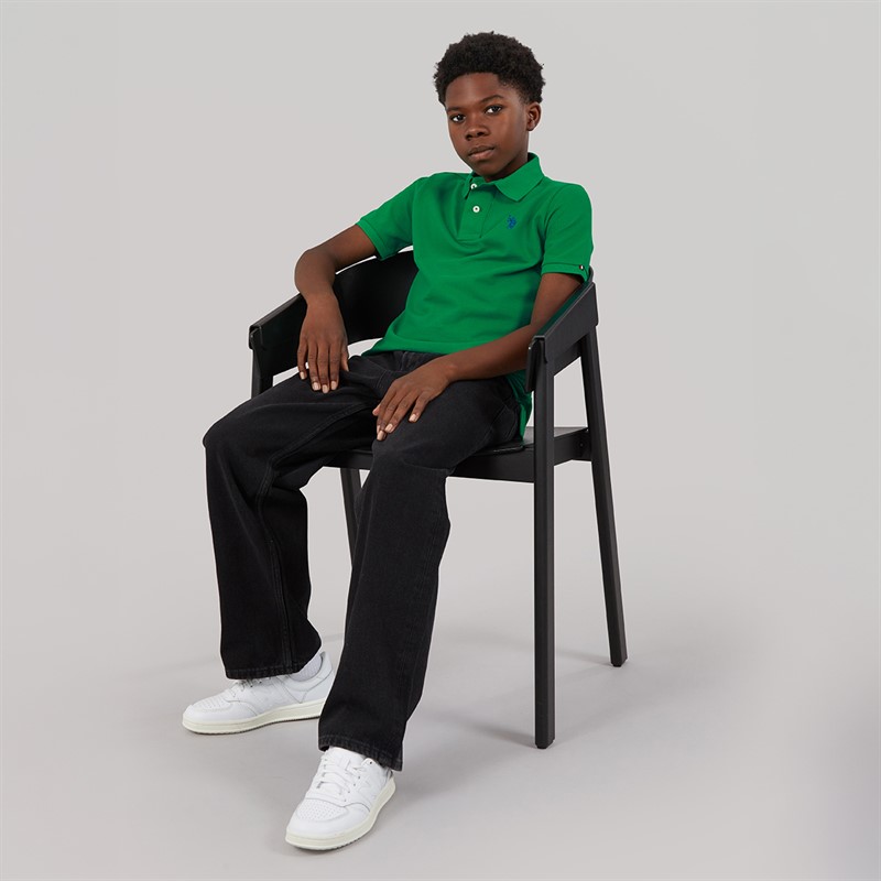 U.S. POLO ASSN. Boys Pique Polo Shirt Lush Meadow