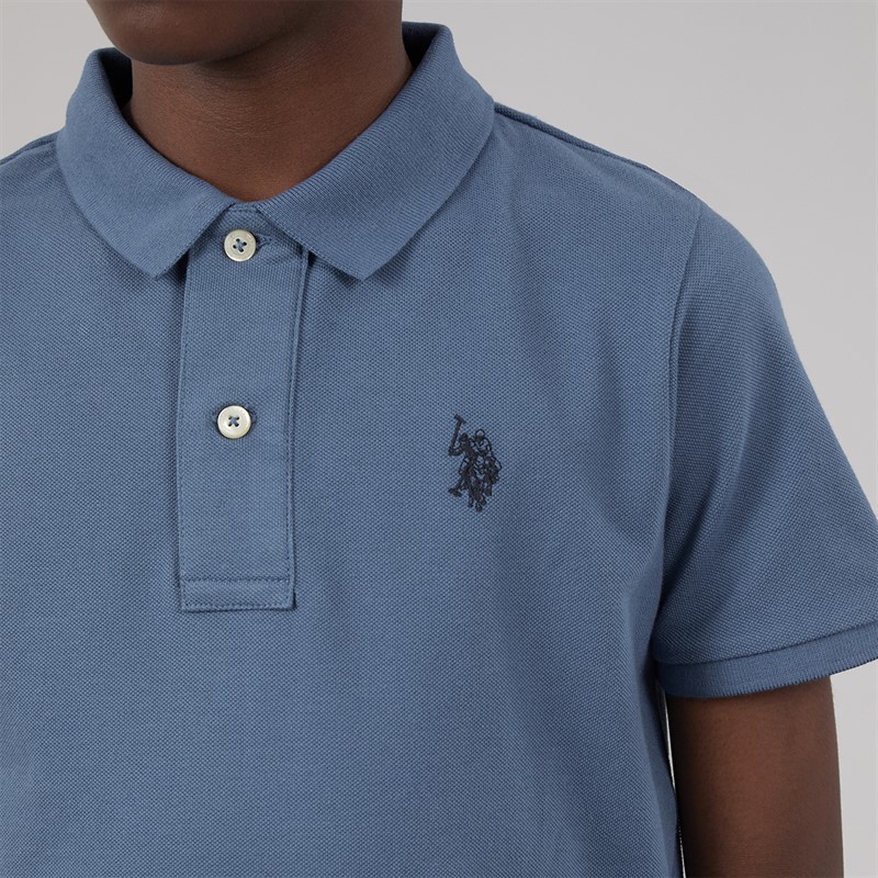 U.S. POLO ASSN. Boys Pique Polo Shirt Blue Horizon