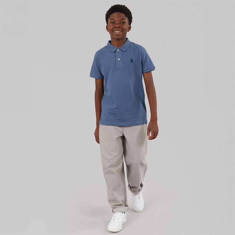U.S. POLO ASSN. Boys Pique Polo Shirt Blue Horizon
