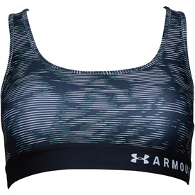 Image of Under Armour Womens HG HeatGear Armour Mid Crossback Printed Sports Ba Orange