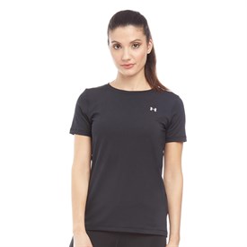 Under Armour Dames Hg Heatgear T Shirt Zwart under armour kopen in de aanbieding