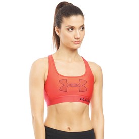 Image of Under Armour Womens HG HeatGear Crossback Graphic Sports Bra Red