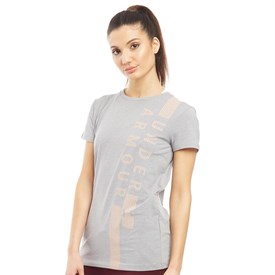 Under Armour Dames Charged Cotton Vertical Grafisch T Shirt Gemeleerd Lichtgrijs under armour kopen in de aanbieding Under Armour Dames Charged Cotton Vertical Grafisch T Shirt Gemeleerd Lichtgrijs under armour kopen in de aanbieding
