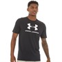 Under Armour Mens UA Sportstyle Logo Short Sleeve T-Shirt Black/White