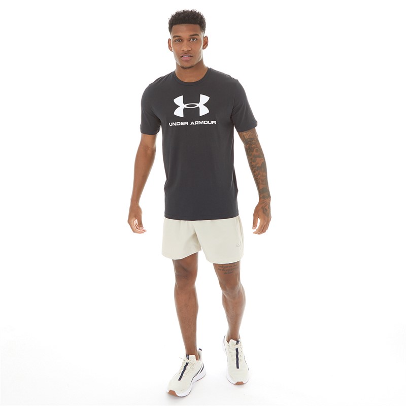 Under Armour Mens UA Sportstyle Logo Short Sleeve T-Shirt Black/White