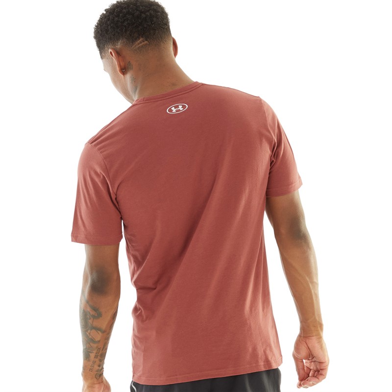 Under Armour Mens Sportstyle Left Chest Short Sleeve T-Shirt Cinna Red/White