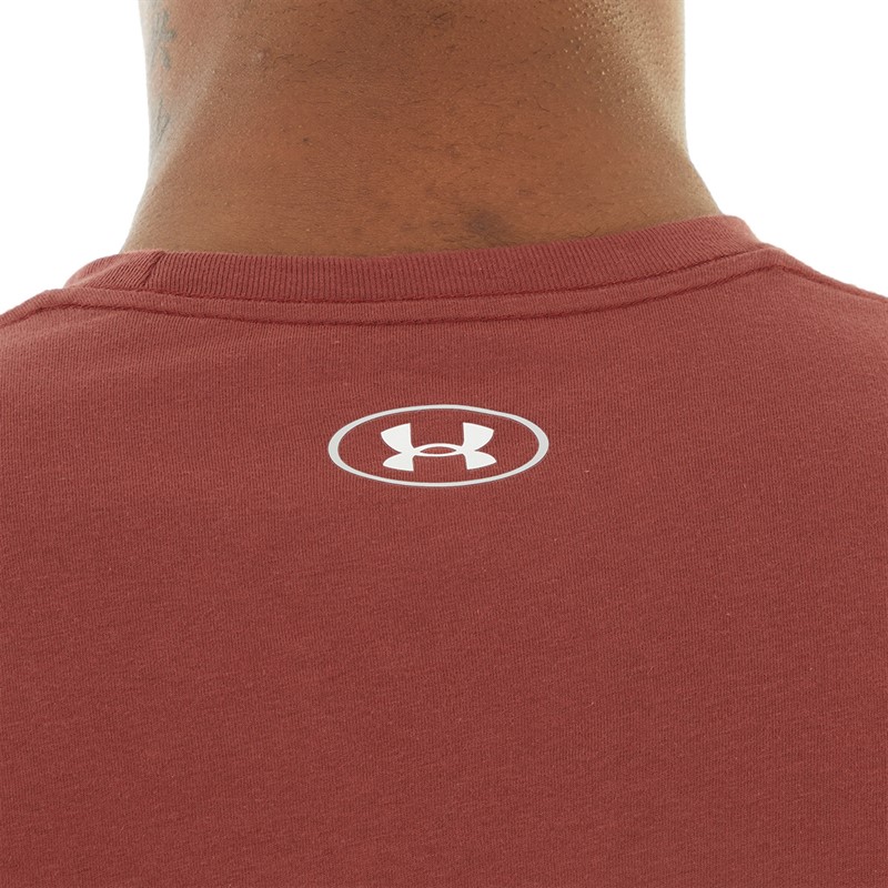 Under Armour Mens Sportstyle Left Chest Short Sleeve T-Shirt Cinna Red/White