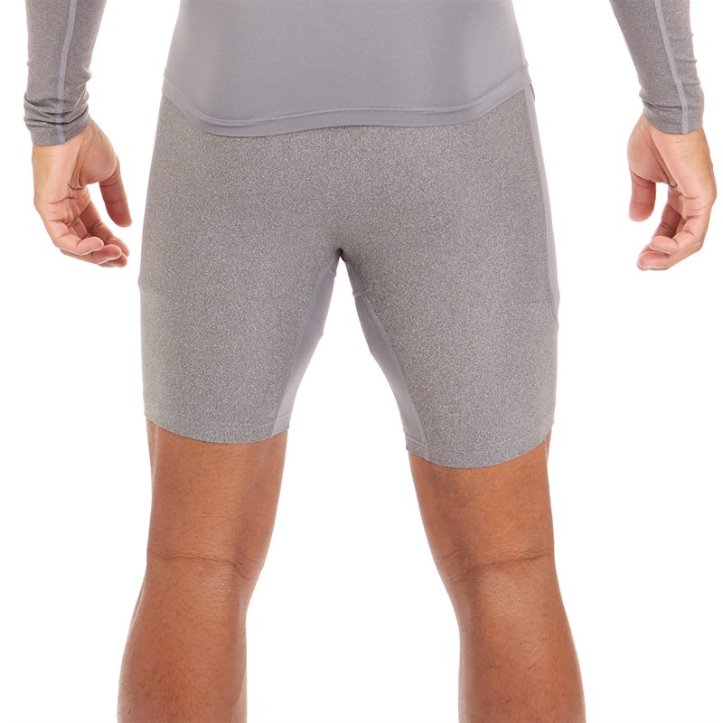 Under Armour Mens UA Heat Gear Armour Compression Shorts Carbon Heather/Black