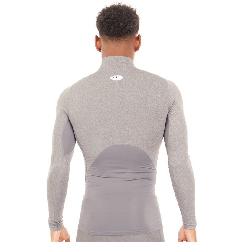 Under Armour Mens UA Cg Cold Gear Armour Compression Mock Charcoal Light Heather