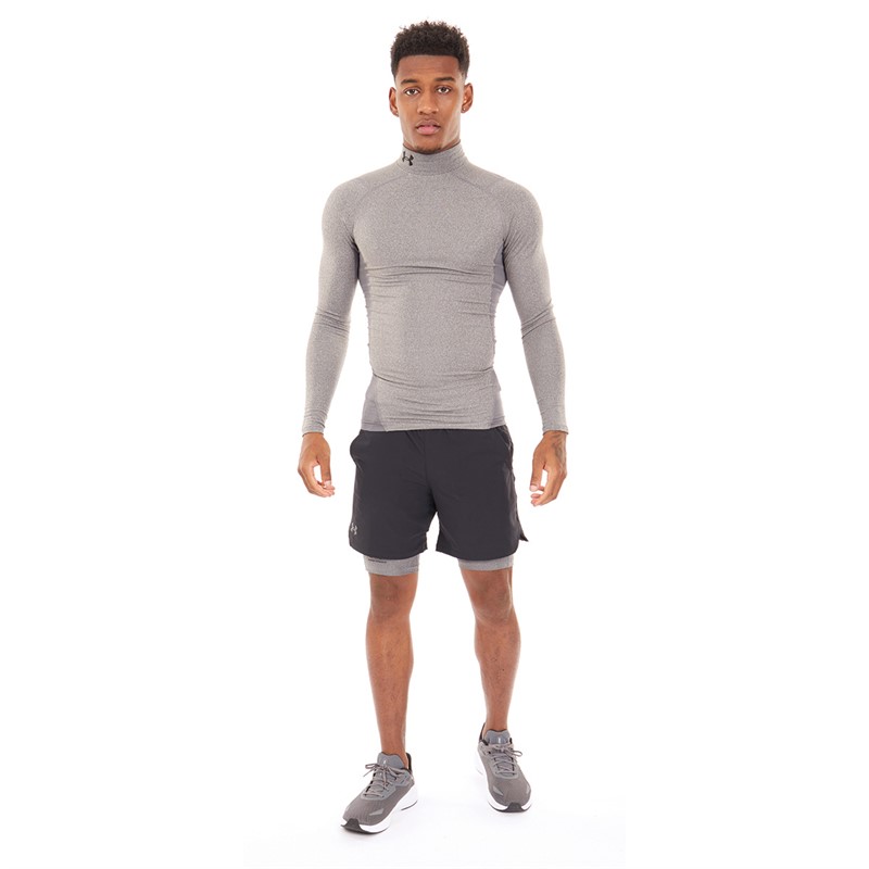 Under Armour Mens UA Cg Cold Gear Armour Compression Mock Charcoal Light Heather