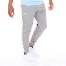 Under Armour Mens UA Rival Fleece Joggers Castlerock Light Heather/White