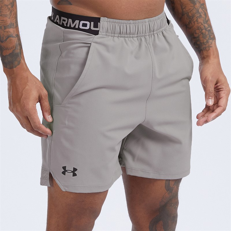 Under Armour Mens UA Vanish Woven 6 Inch Shorts Tetra Grey/Black