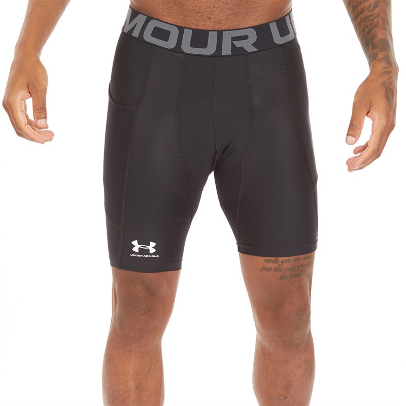 Under Armour Mens UA HG Heat Gear Armour Compression Shorts Black/White