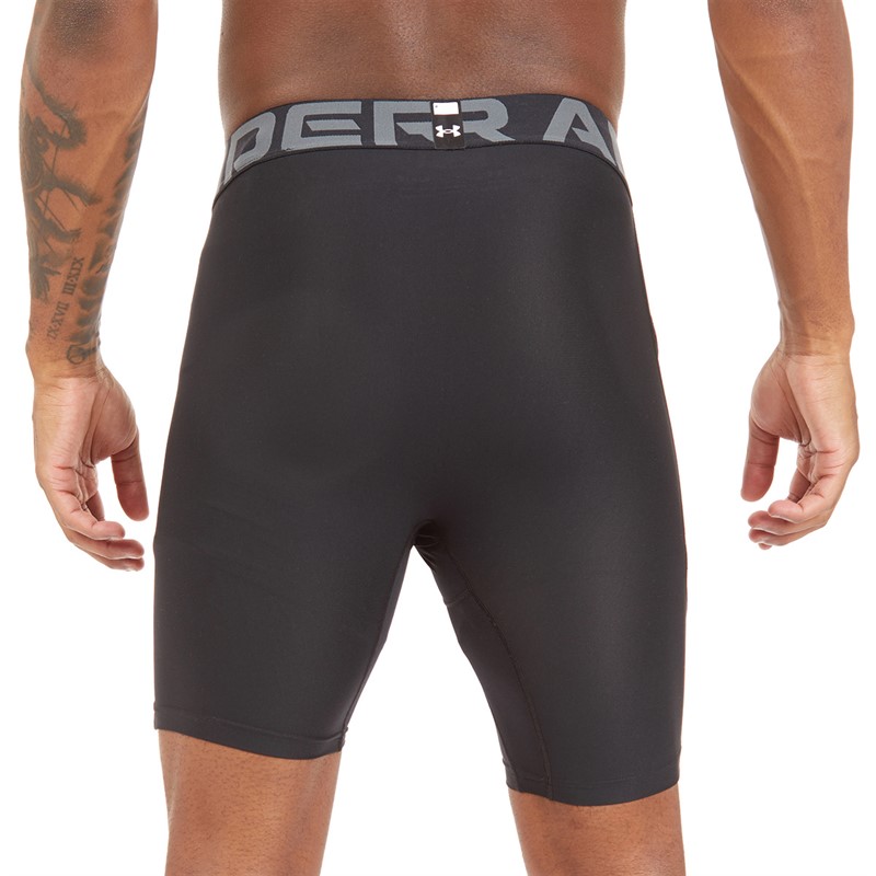 Under Armour Mens UA HG Heat Gear Armour Compression Shorts Black/White