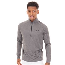 Under Armour Mens UA Tech 2.0 1/2 Zip Top Carbon Heather/Black