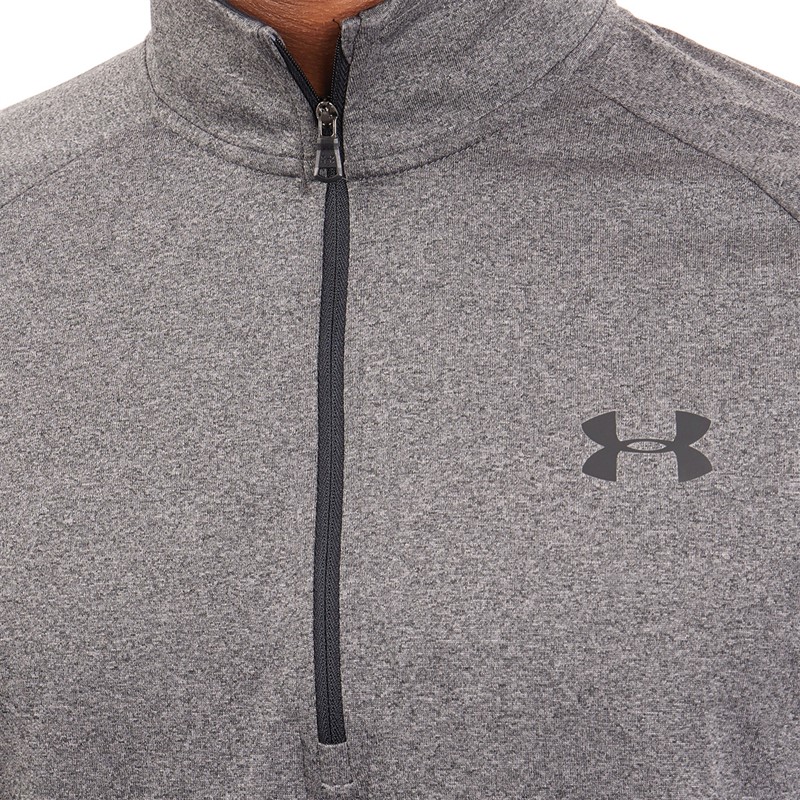 Under Armour Mens UA Tech 2.0 1/2 Zip Top Carbon Heather/Black