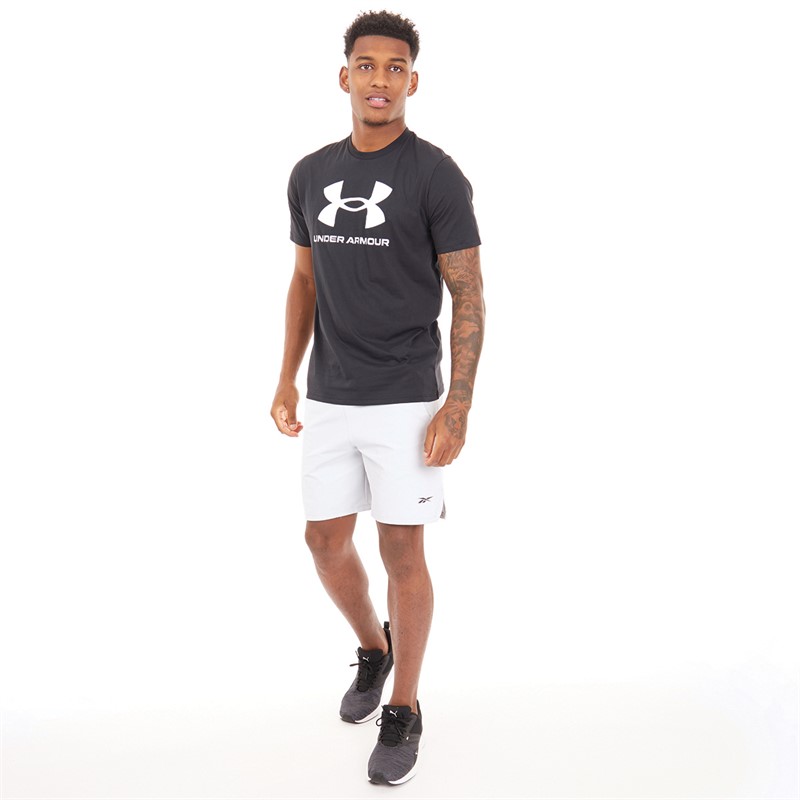 Under Armour Mens UA Sportstyle Logo Short Sleeve T-Shirt Black/White