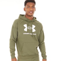 Under Armour Mens UA Rival Fleece Logo Hoodie Marine OD Green/White