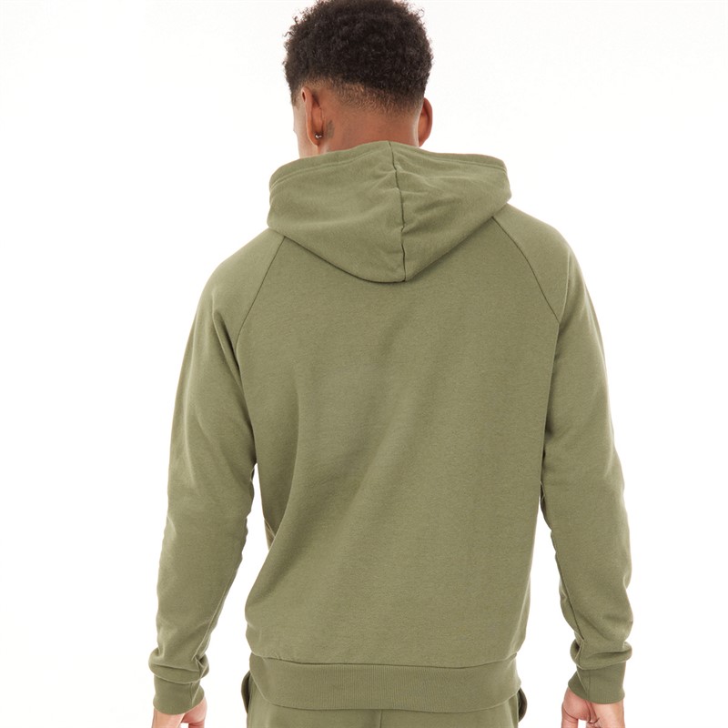 Under Armour Mens UA Rival Fleece Logo Hoodie Marine OD Green/White