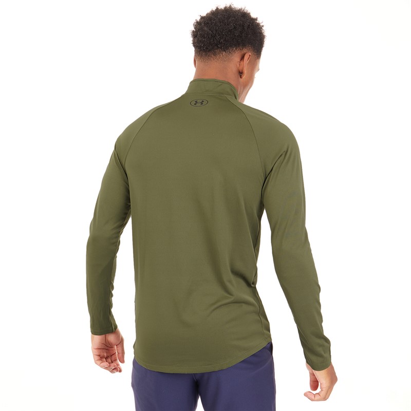 Under Armour Mens UA Tech 2.0 1/2 Zip Marine OD Green/Black