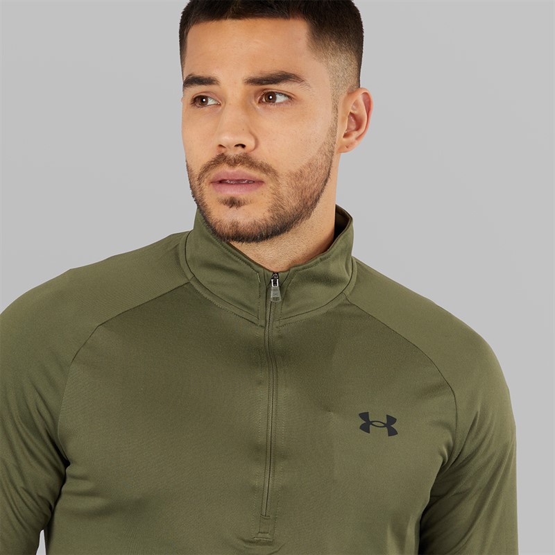 Under Armour Mens UA Tech 2.0 1/2 Zip Marine OD Green/Black