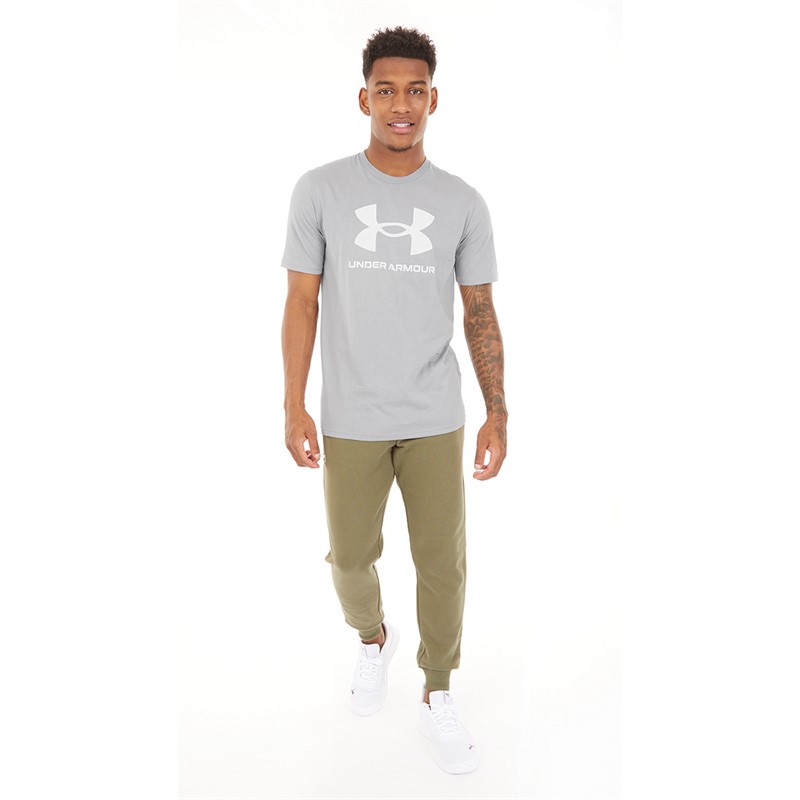 Under Armour Mens UA Sportstyle Logo Short Sleeve T-shirt Steel/White