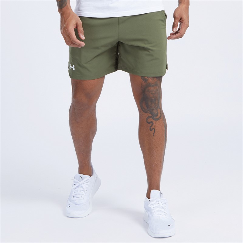 Under Armour Mens UA Vanish Woven 6 Inch Shorts Marine Od Green/White