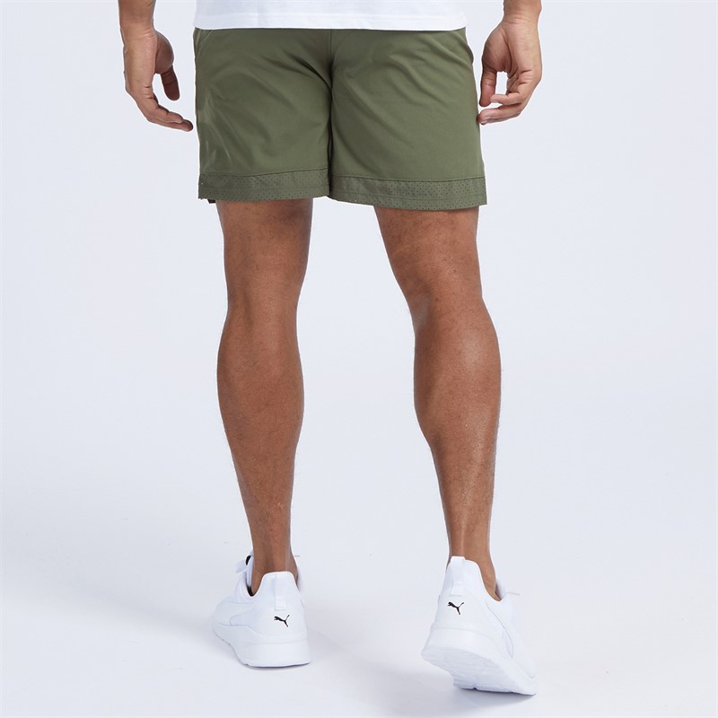 Under Armour Mens UA Vanish Woven 6 Inch Shorts Marine Od Green/White