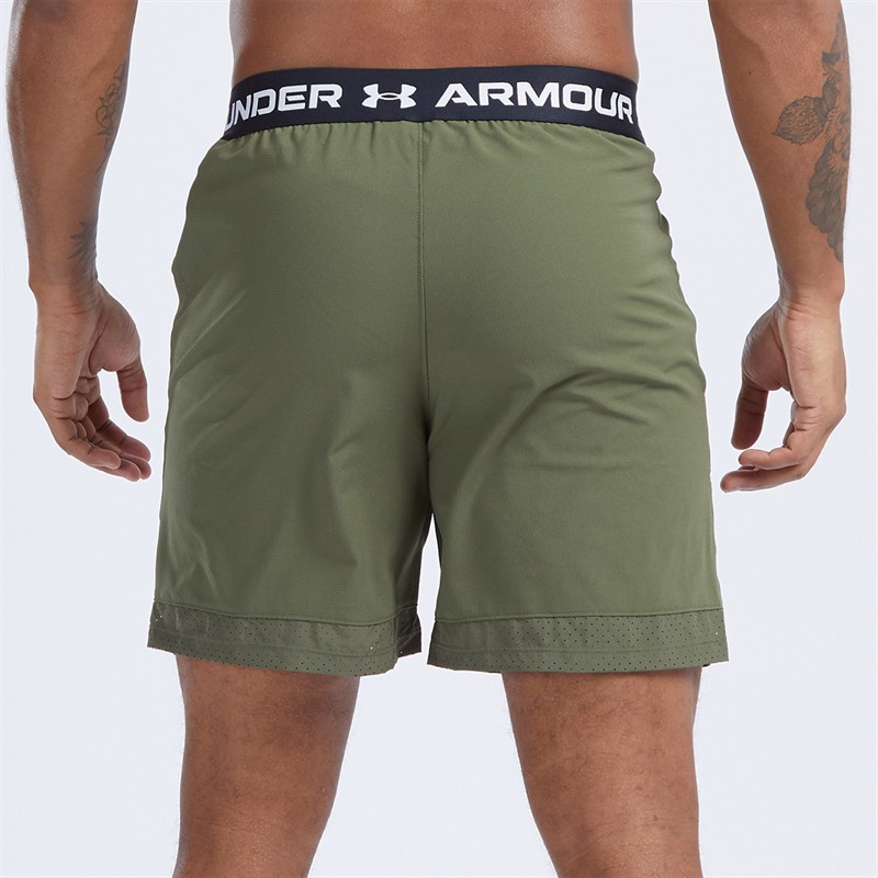 Under Armour Mens UA Vanish Woven 6 Inch Shorts Marine Od Green/White